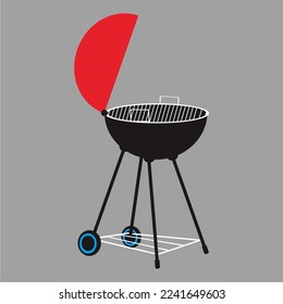 bbq grill illustration for flayer, poster or other needs, simple flat illustration