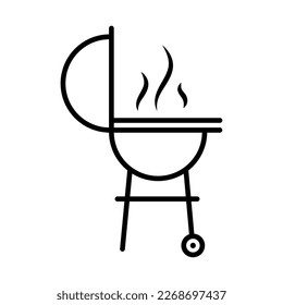 bbq grill line icon isolated