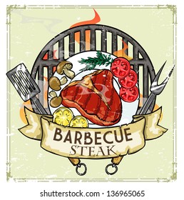 BBQ Grill logo design - Barbecue Collection Vector Illustration with sample text