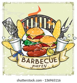 BBQ Grill logo design - Barbecue Collection Vector Illustration with sample text