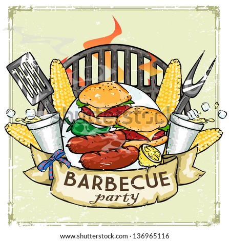 BBQ Grill logo design – Barbecue Collection Vector Illustration with sample text