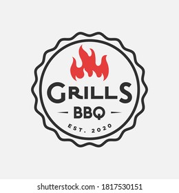 bq und Grilllogo, Symbol und Illustration