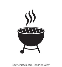 BBQ grill logo icon illustration flat