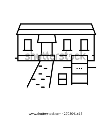 bbq grill mobile home line icon vector. bbq grill mobile home sign. isolated contour symbol black illustration