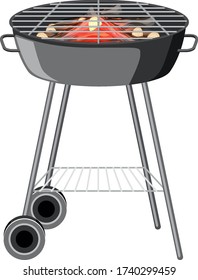 BBQ grill on white background illustration