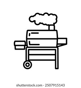 Icono de contorno de parrilla de barbacoa, Ilustración vectorial