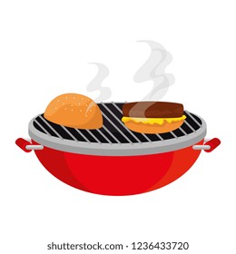 bbq grill oven with burger fast food