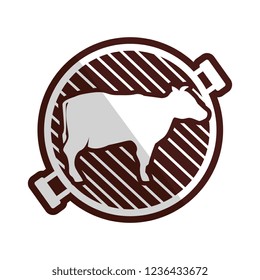 bbq grill oven with cow silhouette