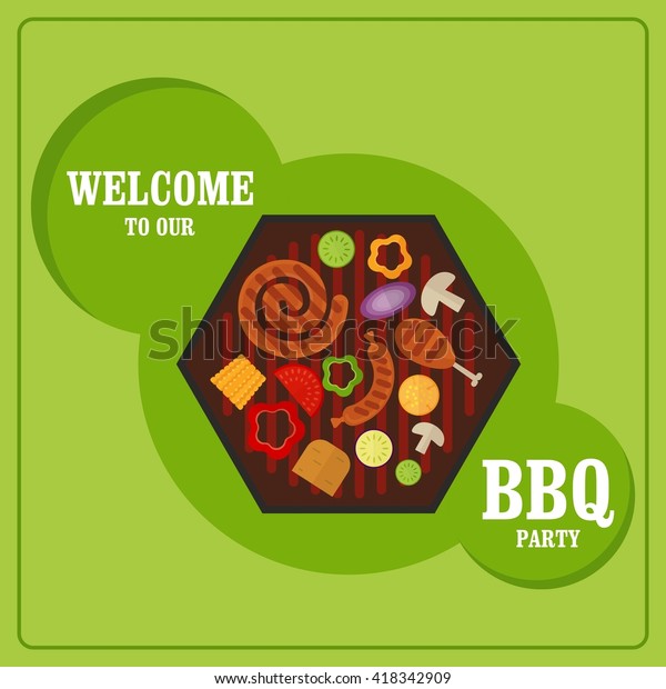 q Grill Party Card Image Barbecue Stock Vector Royalty Free