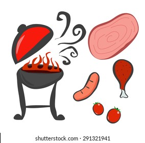 BBQ Grill Party - BBQ Party invitation set