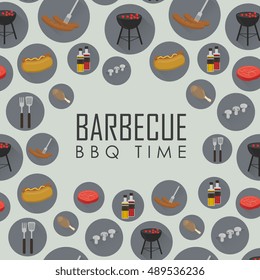 Bbq grill or bbq party vector illustration. Barbecue party invitation and bbq grill menu design template. 