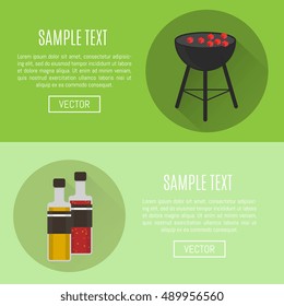 Bbq grill or bbq party vector illustration.