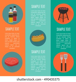 Bbq grill or bbq party vector illustration