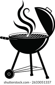 BBQ Grill Premium Silhouette Icon Vector. Barbeque vectors