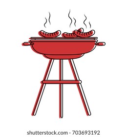 Bbq grill sausages