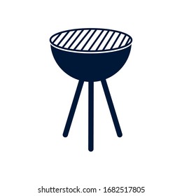 Bbq grill silhouette style icon design, Menu steak house food meal restaurant barbecue fresh dinner and grilled theme Vector illustration