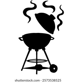 BBQ grill silhouette vector icon sign symbol illustration design.
