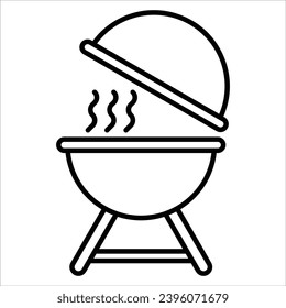 BBQ grill, Simple Party-Related Vector Line Icon