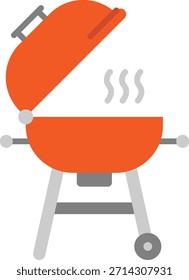 Parrilla de barbacoa con Smoke Icon Flat