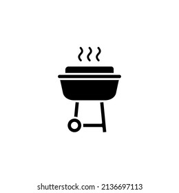 Icono de galería de símbolos de la parrilla de barbacoa en fondo blanco