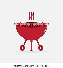 BBQ grill, grill stove symbol vector illustration