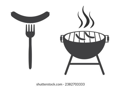 BBQ Grill symbol icon. Grill vector ilustration.