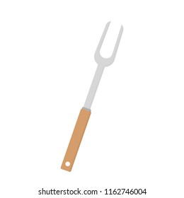 BBQ or grill tools icon. Barbecue fork with spatula. Vector illustration.
