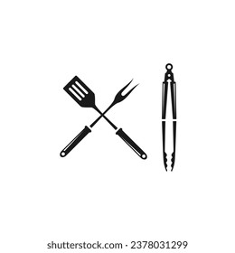 BBQ or grill tools icon - vector illustration, BBQ or grill tools emblem design. Suitable for your design need, logo, illustration, animation, etc.