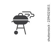 BBQ grill vector icon. filled flat sign for mobile concept and web design. Barbecue grill glyph icon. Symbol, logo illustration. Vector graphics