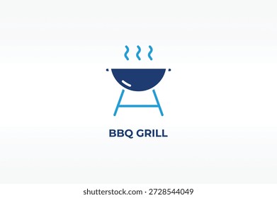 Ilustración aislada del Vector, del icono o de la muestra del logotipo de la PARRILLA del BBQ