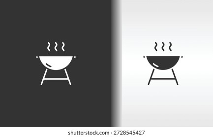 Ilustración De Símbolo Aislado De Vector, Icono O Logotipo De Parrilla De Barbacoa