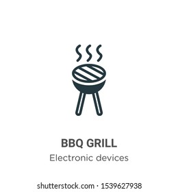 Bbq grill vector icon on white background. Flat vector bbq grill icon symbol sign from modern electronic devices collection for mobile concept and web apps design.