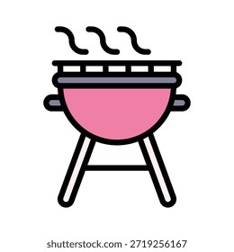 ILUSTRACIÓN VECTORIAL de parrilla de barbacoa, icono de estilo lleno