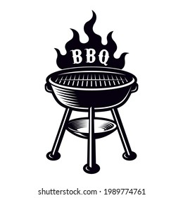 Ilustración del vector de parrilla de barbacoa aislada en fondo blanco