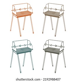 BBQ Grill Vector Illustration Isolated On A White background
