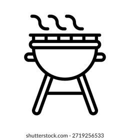 ILUSTRACIÓN VECTORIAL de parrilla de barbacoa, icono de estilo de línea