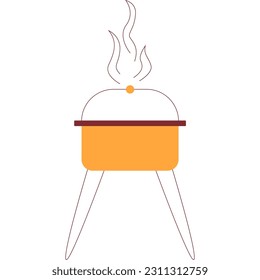 BBQ grill vector picnic party icon isolated