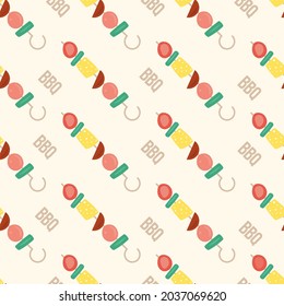 BBQ grill vector seamless repeat pattern.