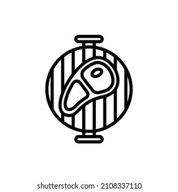 BBQ, grilled steak thin line icon. Modern vector illustration.