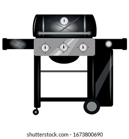 Bbq grill.Vector cartoon illustration isolated on white background.