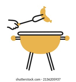 Bbq. Hand Drawn Doodle Cooking Icon.