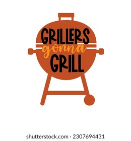 BBQ Hand drawn motivation lettering phrase in modern calligraphy style. Inspiration slogan for print and poster design. Vector illustration. 