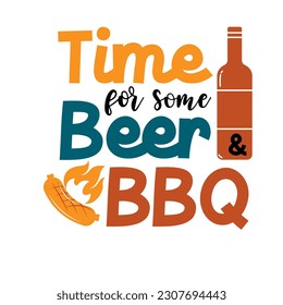 BBQ Hand drawn motivation lettering phrase in modern calligraphy style. Inspiration slogan for print and poster design. Vector illustration. 
