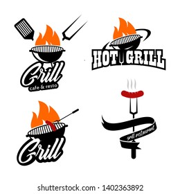 BBQ HOT GRILL LOGO  IDEAS
