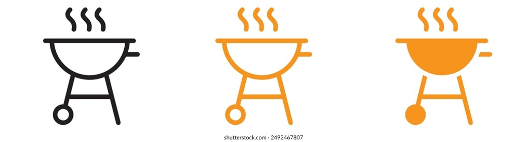 BBQ Icon for Barbecue Events and Recipes