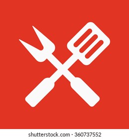 The bbq icon. Barbecue and kitchen, cook symbol. Flat Vector illustration