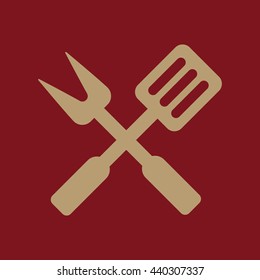 The bbq icon. Barbecue and kitchen, cook symbol. Flat Vector illustration