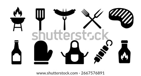 BBQ icon. Barbecue icon set.