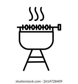 BBQ icon black and white vector sign