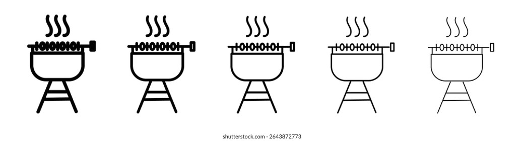 BBQ icon black and white vector sign